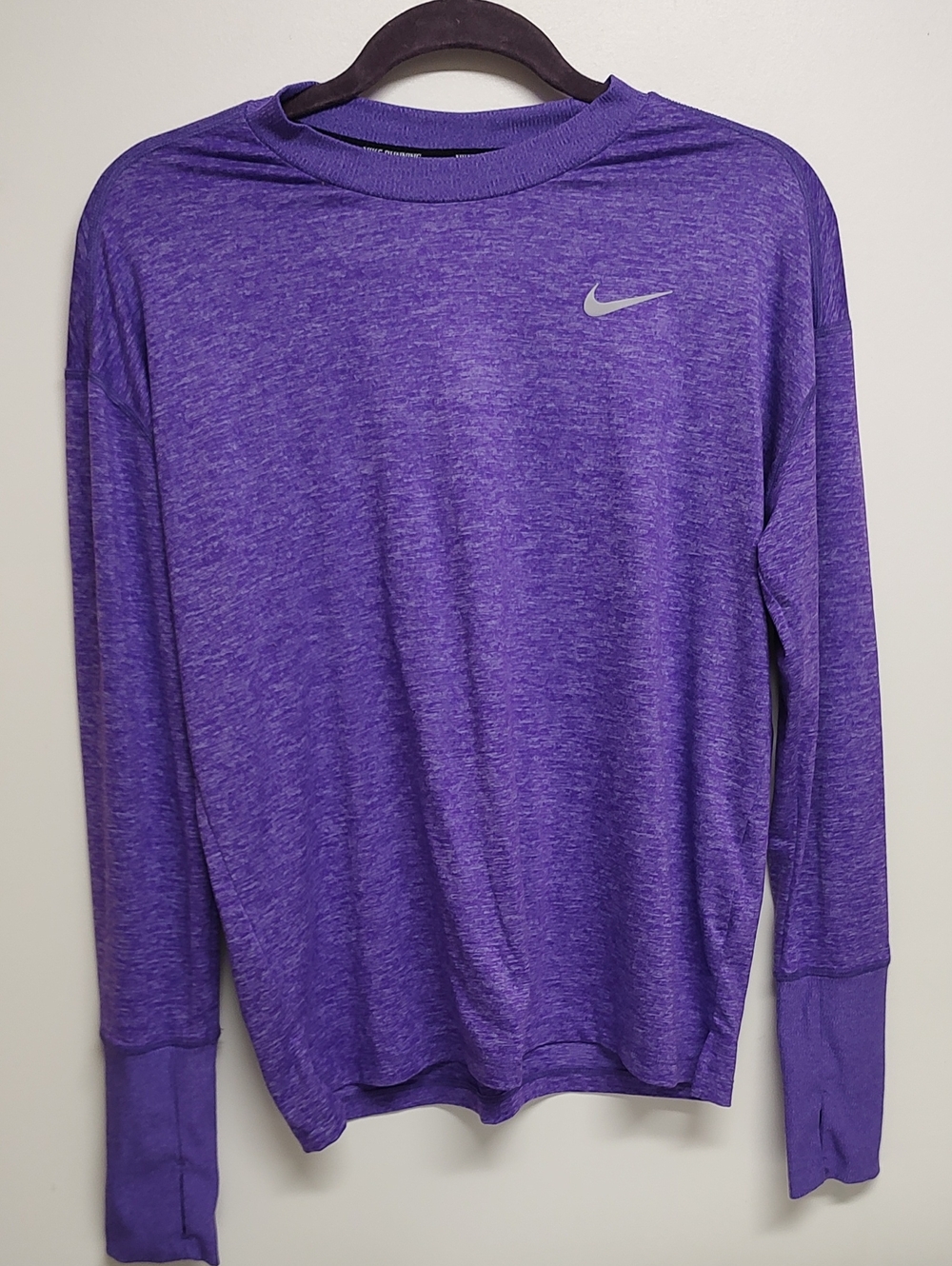 Nike Women's Heather Purple Crewneck Performance Sweater Dri-Fit